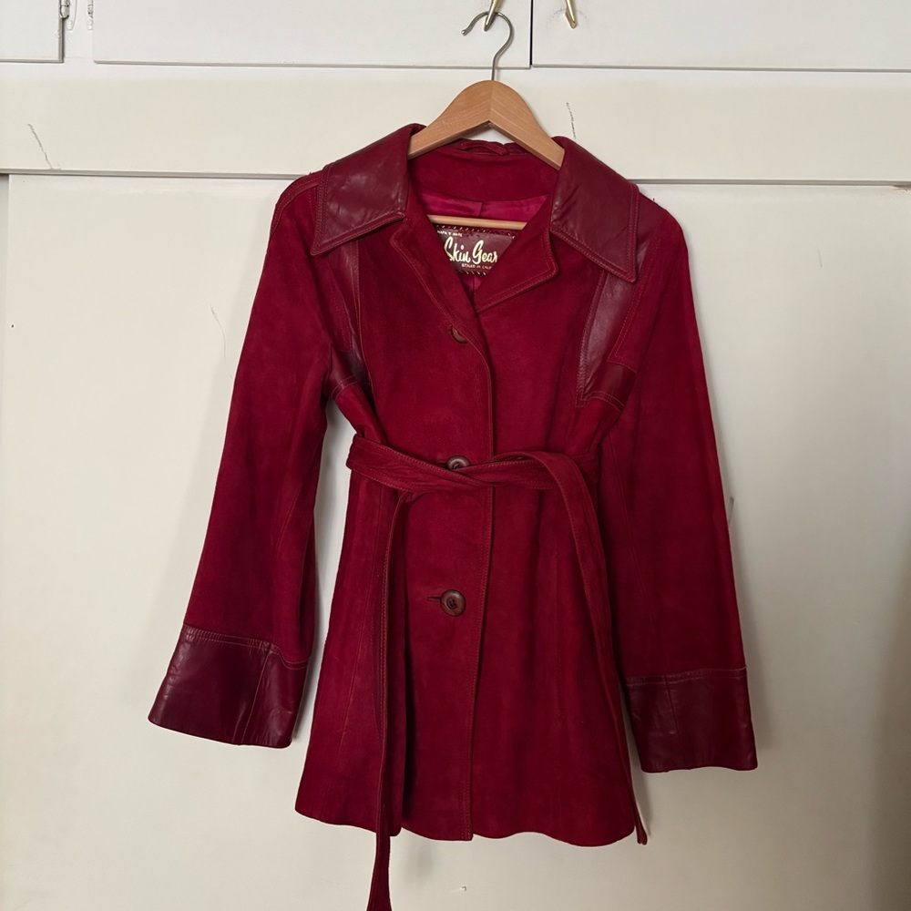 Vintage Red Suede Women's Jacket